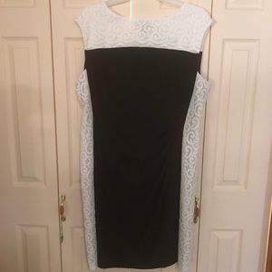 Black and White Lace Sheath Dress